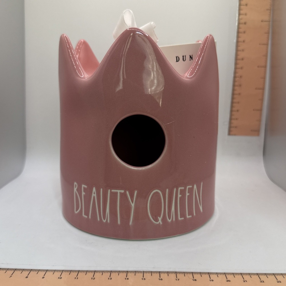 Rae Dunn "Beauty Queen" Crown‎ shaped bird house NEW In Original Box By Magenta